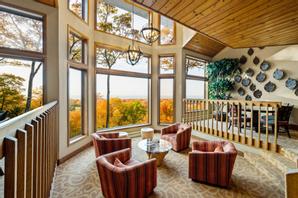 The Landmark Resort | Egg Harbor | Gorgeous fall views from one of our lobbies