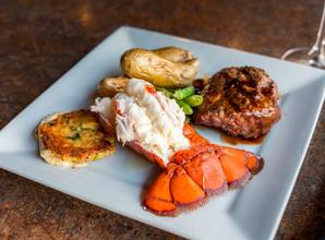 The Landmark Resort | Egg Harbor | Enjoy a flat iron steak, lobster tail, and Maryland crab cake with the Landmark Trio