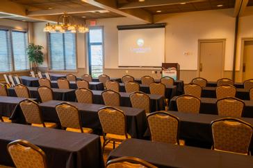 The Egg Harbor Room is the largest meeting space at the Landmark Resort and is the perfect setting for your business retreat.
