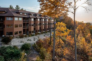 The Landmark Resort is perched atop the Niagara Escarpment, overlooking the bay of Green Bay.
