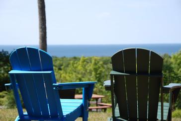 Perched on the bluff, enjoy excellent views of the bay of Green Bay