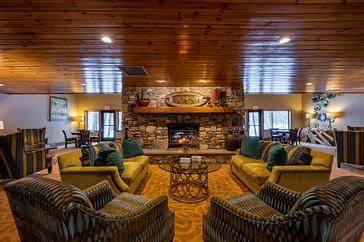 Our lobbies provide cozy comfort and spectacular views of the bay of Green Bay