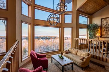 Our lobbies provide cozy comfort and spectacular views of the bay of Green Bay