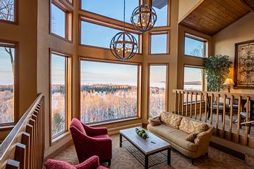 Our lobbies provide cozy comfort and spectacular views of the bay of Green Bay